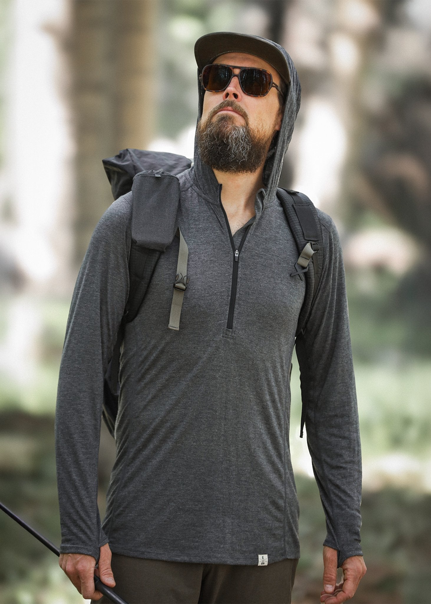 hoodie goggles The Mirage Merino Sun Hoody S / Light Blue